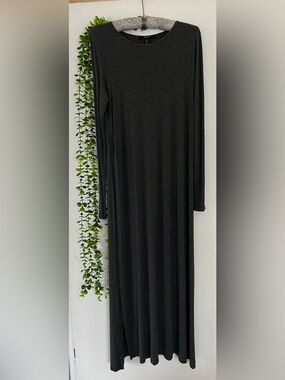 Forever 21 Charcoal Long Sleeve Maxi  Top with Side Slit